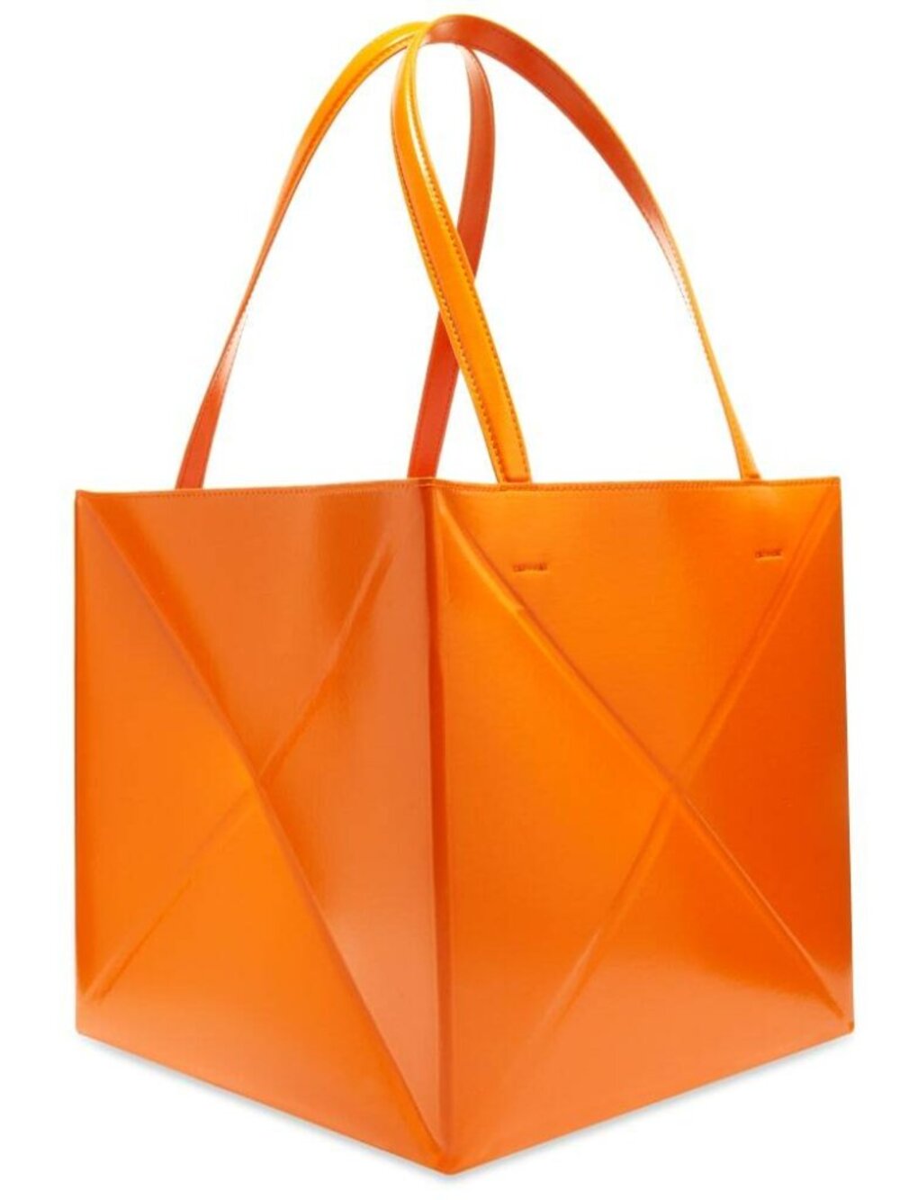 NWT Nanushka The Origami Tote Bag Orange Vegan Leather Foldable Italy $705